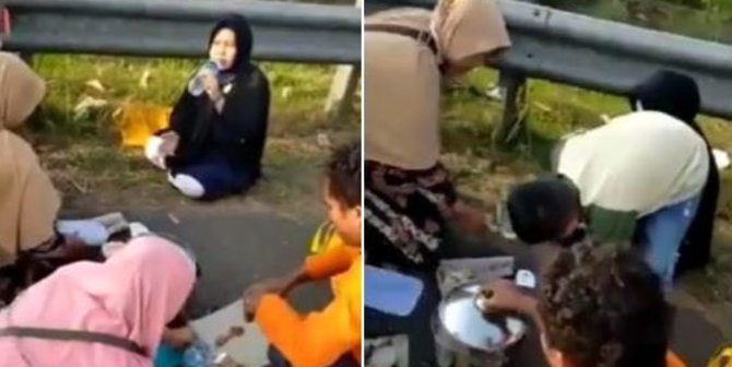 Video Keluarga Makan di Pinggir Jalan Tol, Polisi Langsung Beraksi