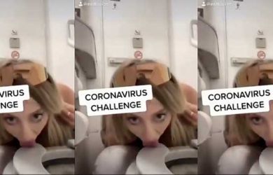 PARAH! Influencer Asal Amerika buat Coronavirus Challenge dengan Cara Jilat Toilet Pesawat