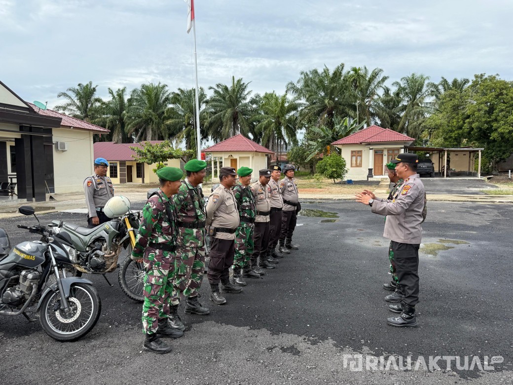 Polsek TPTM dan Koramil 02 Tanah Putih Patroli Skala Besar Jaga Kondusivitas