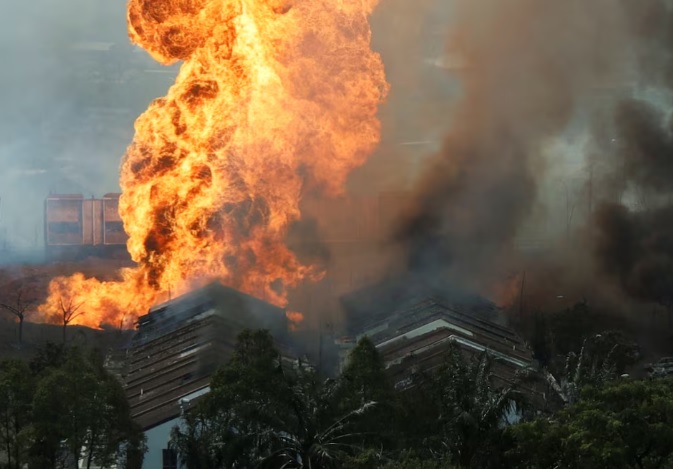 Kebakaran Pipa Gas Petronas, 145 Orang Terluka