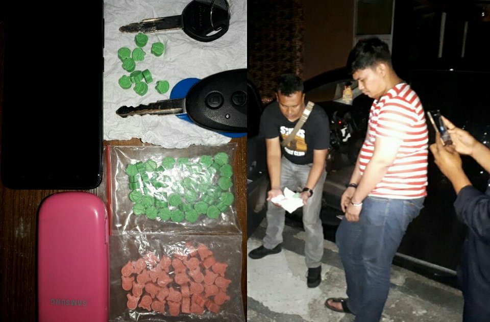 Pengedar Ekstasi Dibekuk Polisi di Depan Diskotik