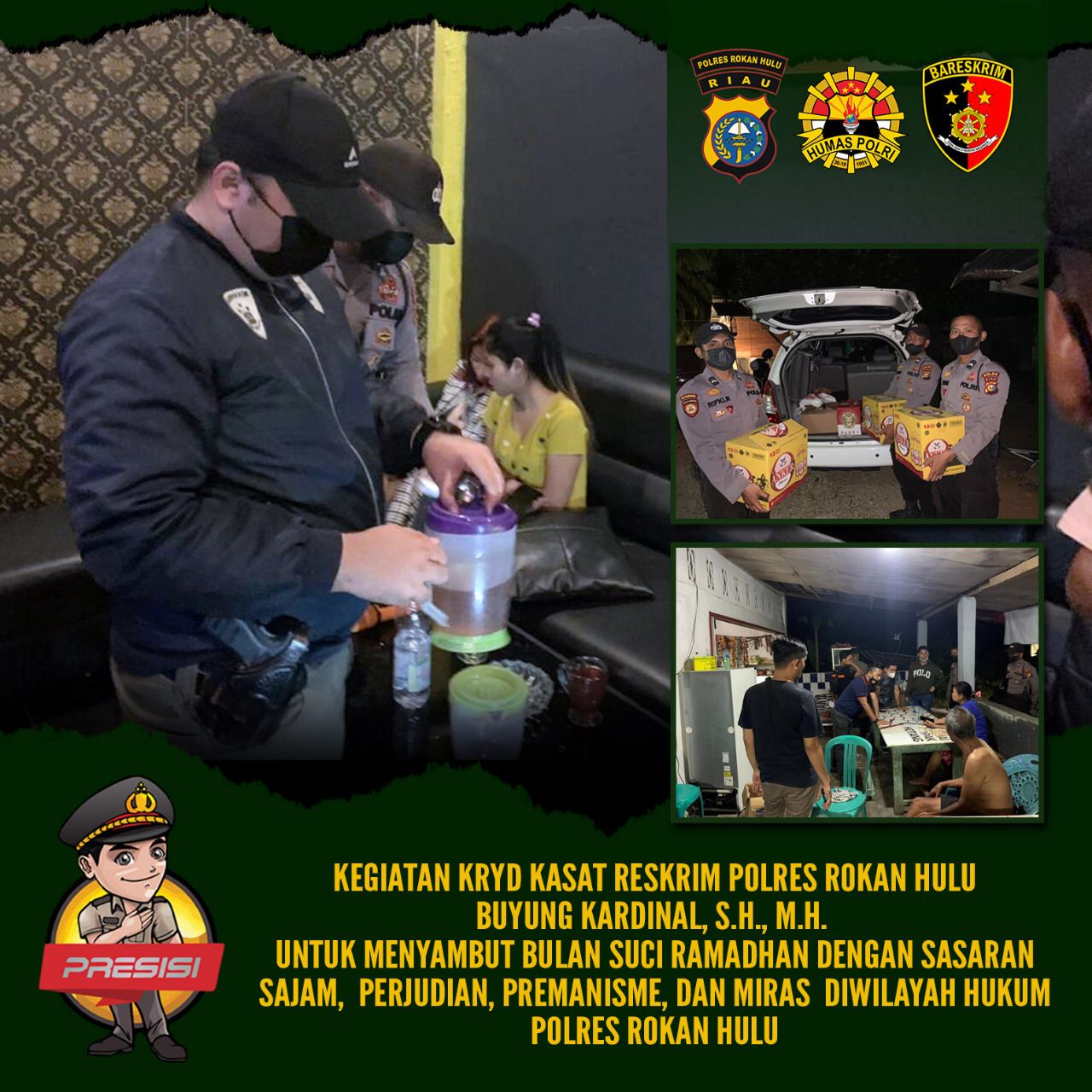 Jelang Ramadhan, Sejumlah Cafe di Rohul Dirazia Polisi 