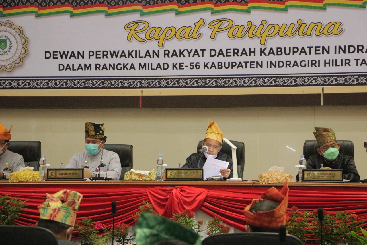 Keterbatasan Karena Pandemi Covid 19, DPRD Gelar Rapat Paripurna Istimewa Milad Inhil ke 56