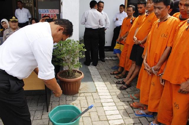 Pagi tadi Dit Res Narkoba Polda Riau musnahkan barang bukti Narkotika