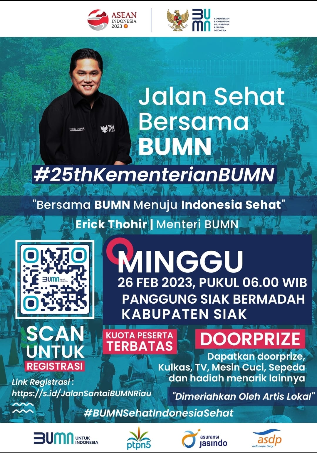Tingkatkan Kesadaran Berolahraga, Jasindo Gelar Jalan Sehat di Riau dan Lampung