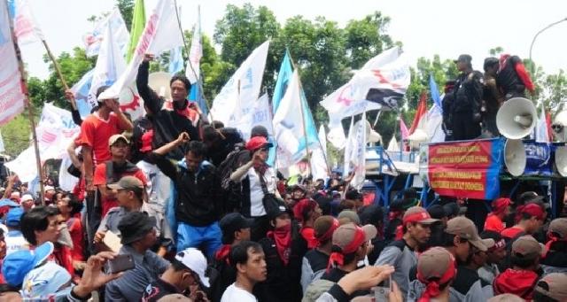 Buruh Inhu Sampaikan Lima Tuntutan