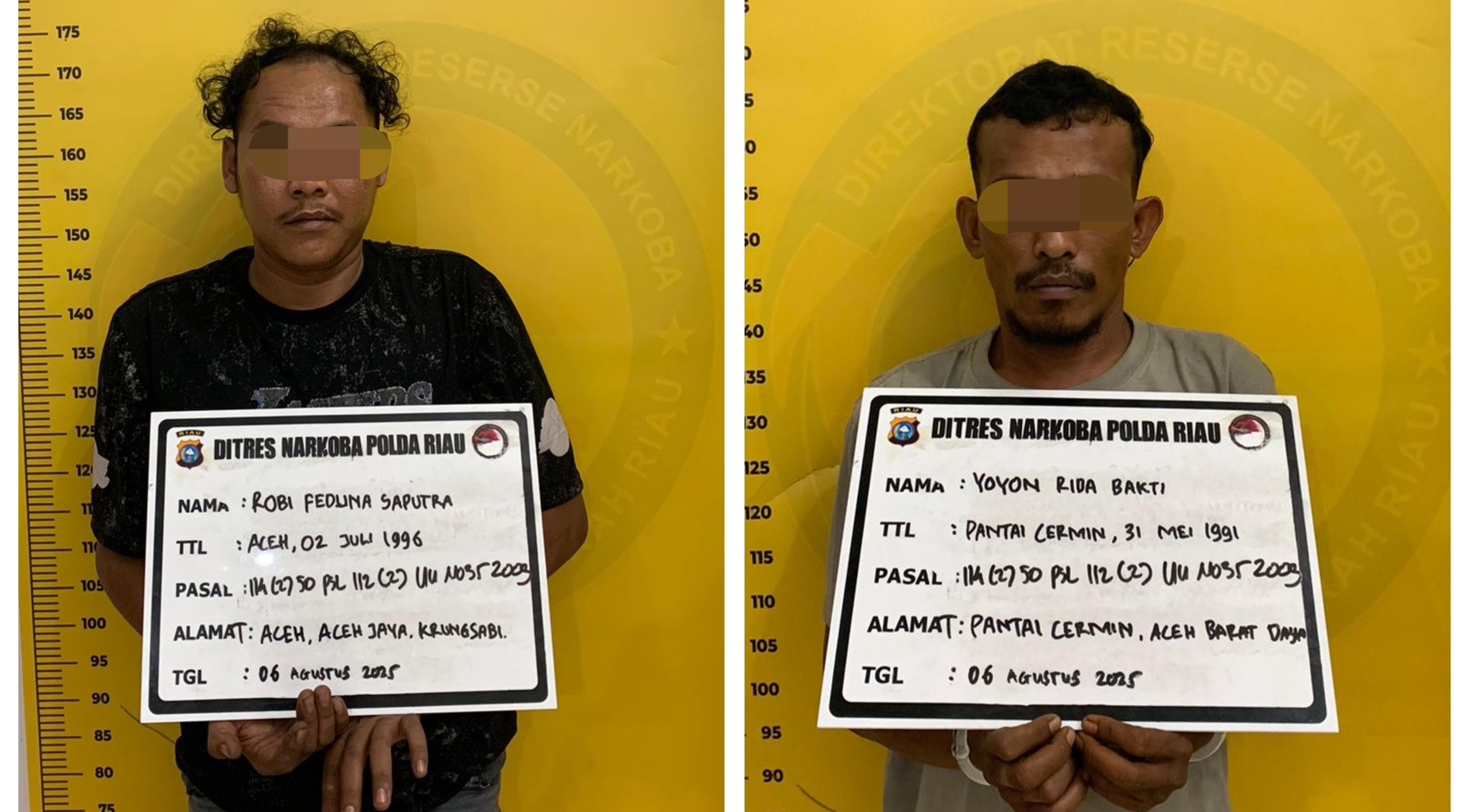 Bawa 2 Kg Sabu, Polda Riau Tangkap Dua Kurir di Dumai