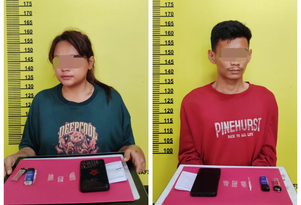 Diduga sedang Asyik Nyabu, Sepasang Kekasih di Inhu Diamankan Polisi