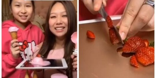 Duh! Anak Sultan, Dua Wanita Ini Jadikan iPad Sebagai Telenan Untuk Memotong Buah