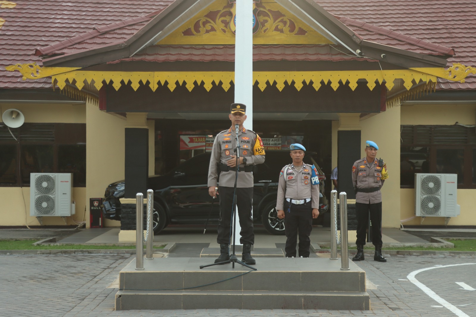 Kapolres Inhu Sambut 2 Pleton Personel BKO Polda Riau, Siap Amankan Pilkada