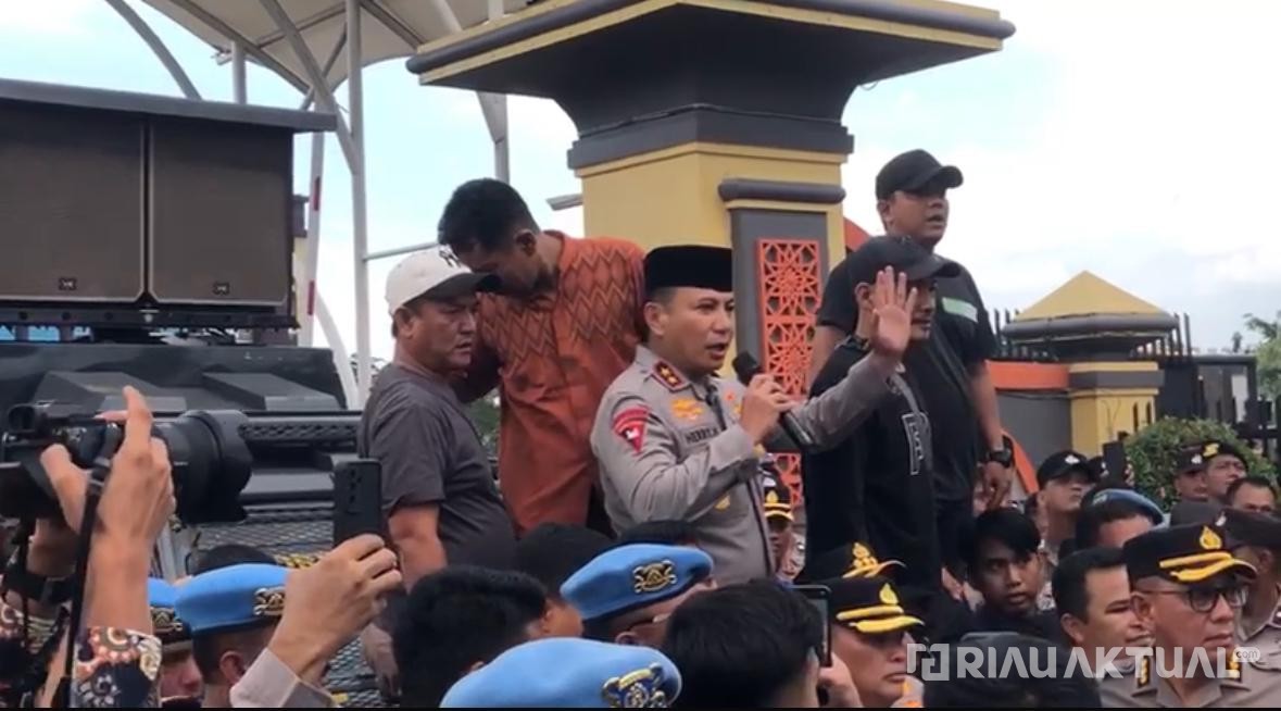Ratusan Driver Ojol Gelar Aksi Damai di Polda Riau, Tuntut Keadilan atas Kematian Affan Kurniawan