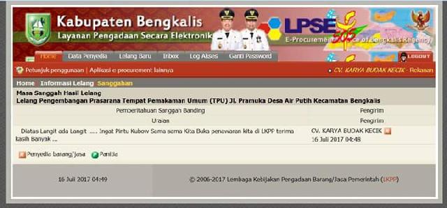 Rekanan Kirim Sanggahan Kocak ke Pokja Firwanto, 