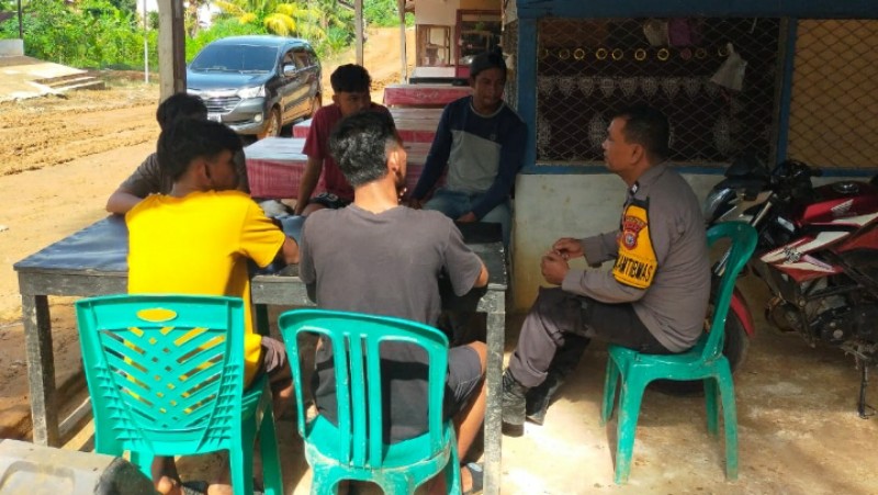 Polsek Bangko Pusako Ajak Warga Bangko Jaya Bakti Jaga Pilkada Damai 2024