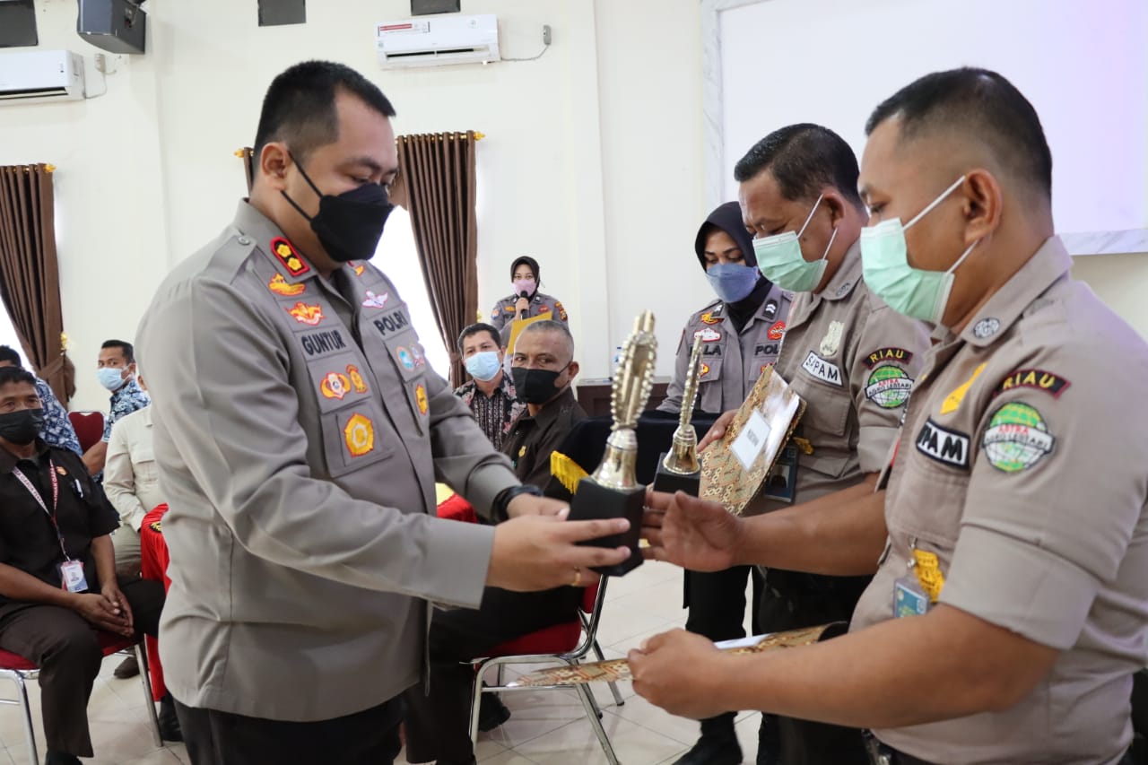 Gelar Syukuran HUT Satpam Ke 41, Polres Pelalawan: Bersama Polri Jaga Kamtibmas dan Cegah Covid-19