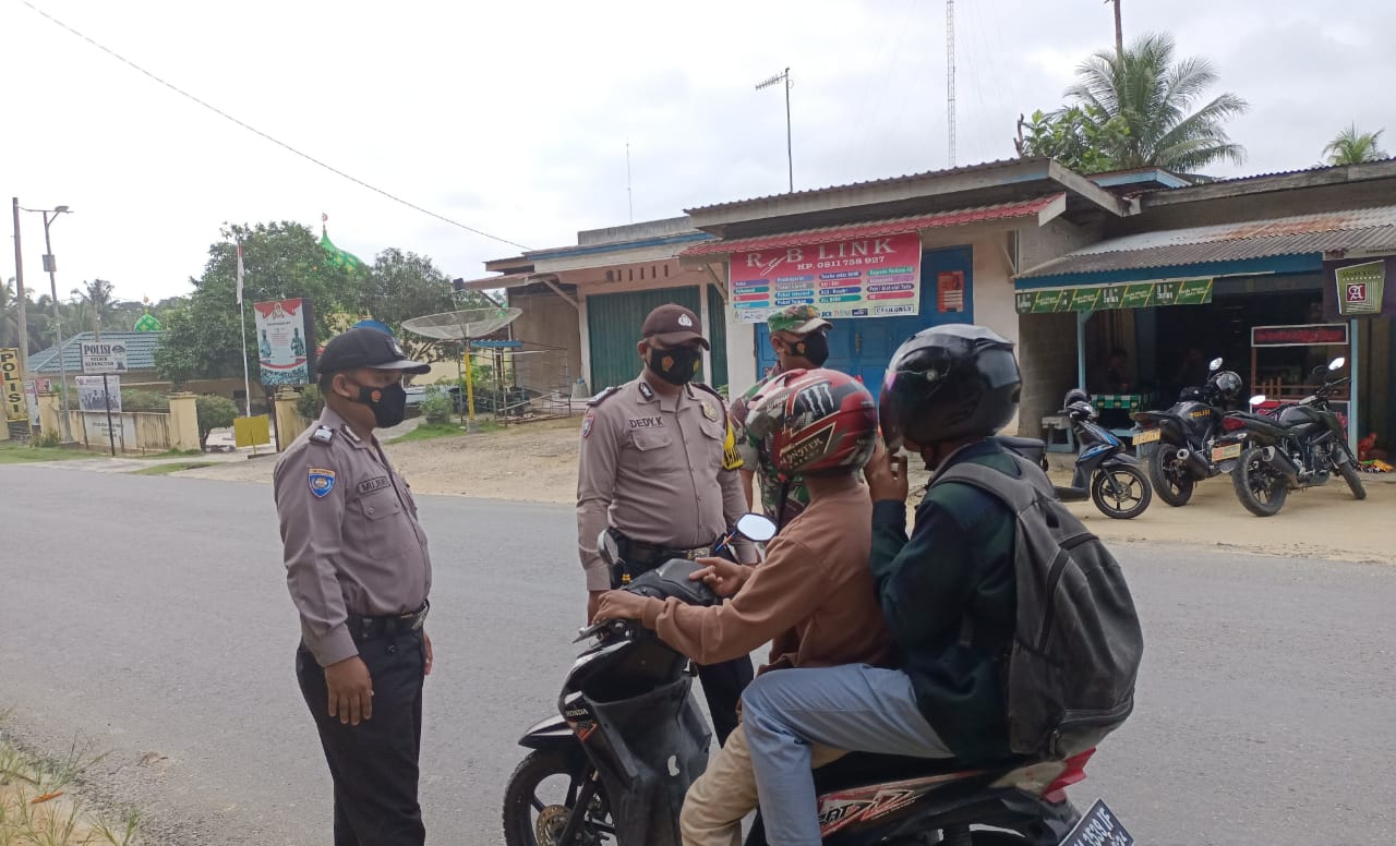 Polsek Kerumutan Himbau Warga Terapkan Prokes