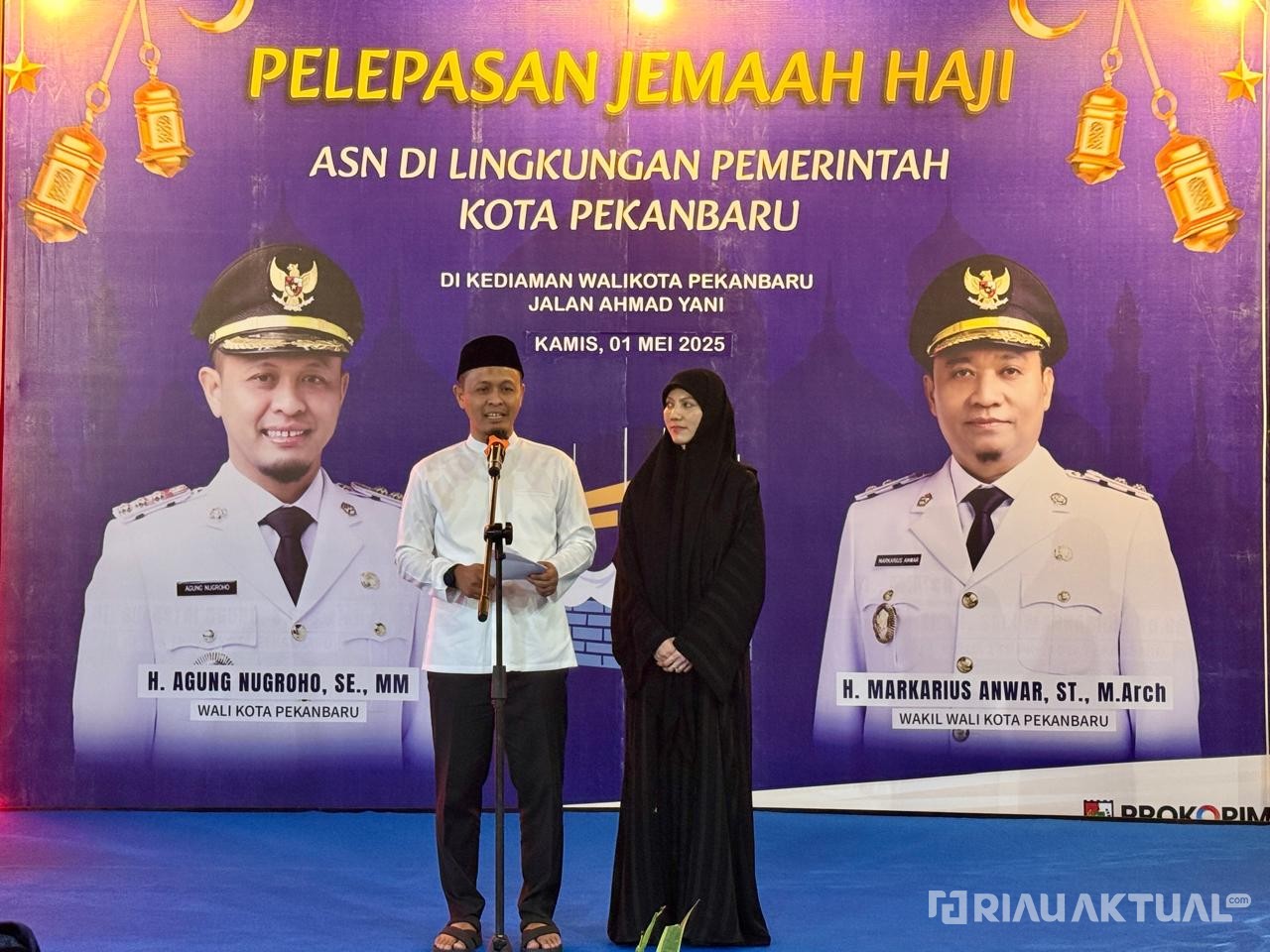 Wali Kota Pekanbaru Lepas 57 ASN Calon Jemaah Haji: Doakan Kota Kita Jadi Kota yang Maju dan Berkah