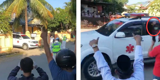 Salut! Tetangganya Terinfeksi Covid-19 dan Dijemput Petugas, Warga Beri Semangat Lekas Sembuh