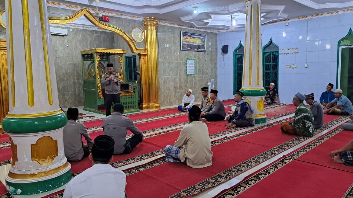 Magrib dan Isya Berjamaah, Polsek Bukit Kapur Imbau Jaga Kamtibmas Jelang Pemilu