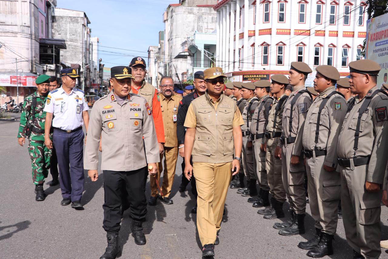 Rohil Siaga Banjir, Polres dan Pemkab Gelar Apel Kesiapsiagaan