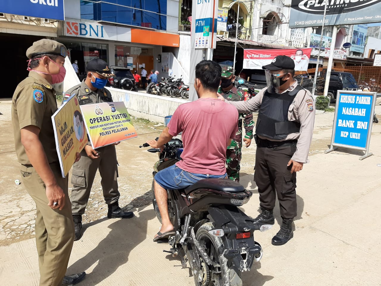 Polsek Ukui Pastikan Warga Terapkan Protokol Kesehatan