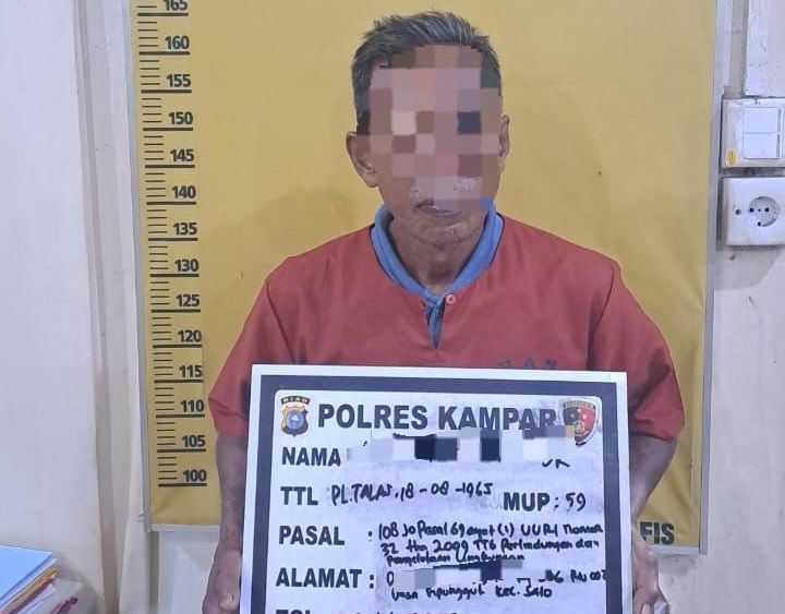 Polres Kampar Tangkap Pelaku Pembakaran Lahan di Tepi Tol Bangkinang-Tanjung Alai