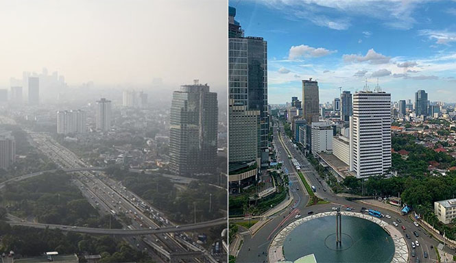 9 Potret Langit Jakarta di Masa Isolasi yang Jauh Lebih Bersih