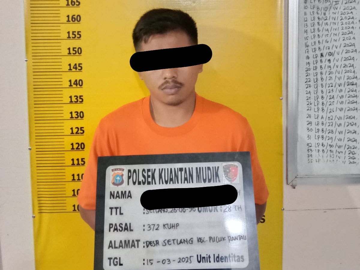 Polsek Kuantan Mudik Tangkap Pelaku Penggelapan Mobil Daihatsu Terios