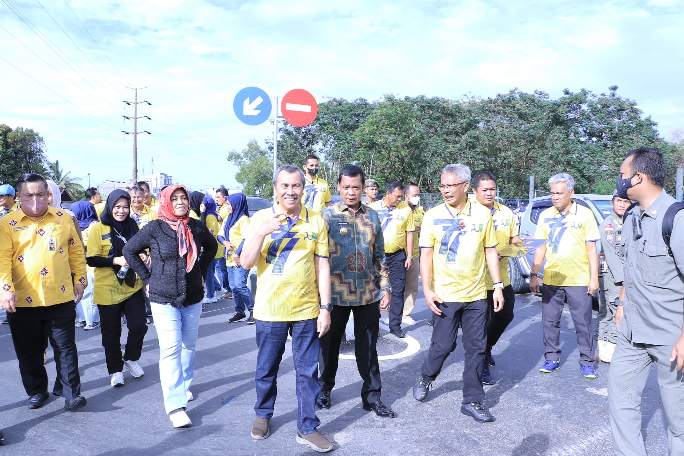 Pj Walikota Pekanbaru Ikut Resmikan 2 Jalur Jalan Paus dan Jalan Sembilang di Rumbai