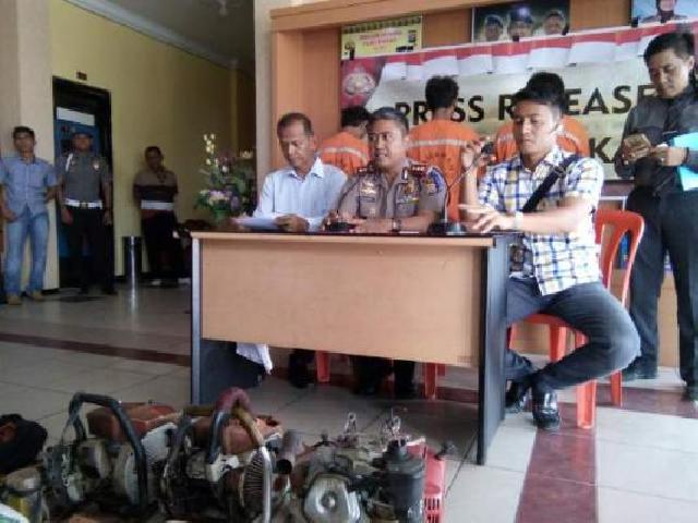 Polres Bengkalis Tangkap Pemodal illegal logging di Cagar Biosfer Riau