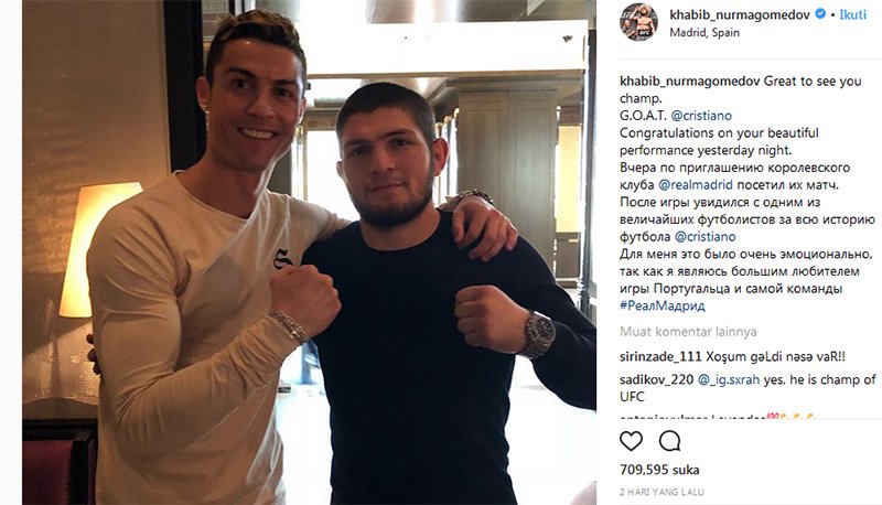 Bertemu Pegulat Muslim Rusia, CR7 Ucapkan Assalamualaikum