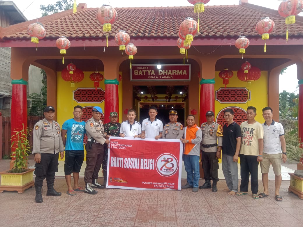 HUT Bhayangkara ke-78, Polsek Gaung Manfaatkan Berbagi dan Kerja Bakti