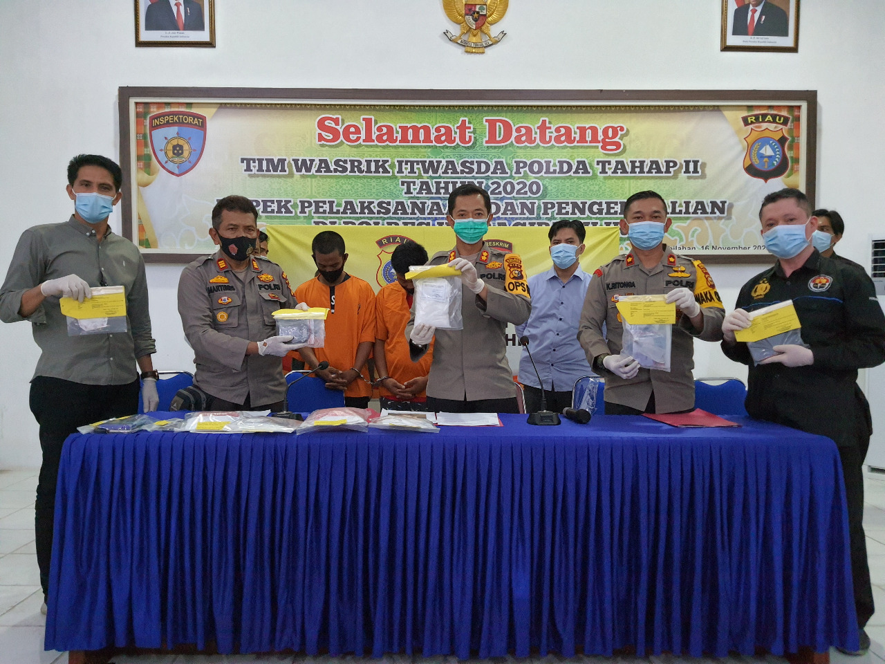 Ungkap 2 Kasus Narkotika,  Ratusan Gram Shabu dan Ribuan Butir Ekstasi Diamankan Polres Inhil