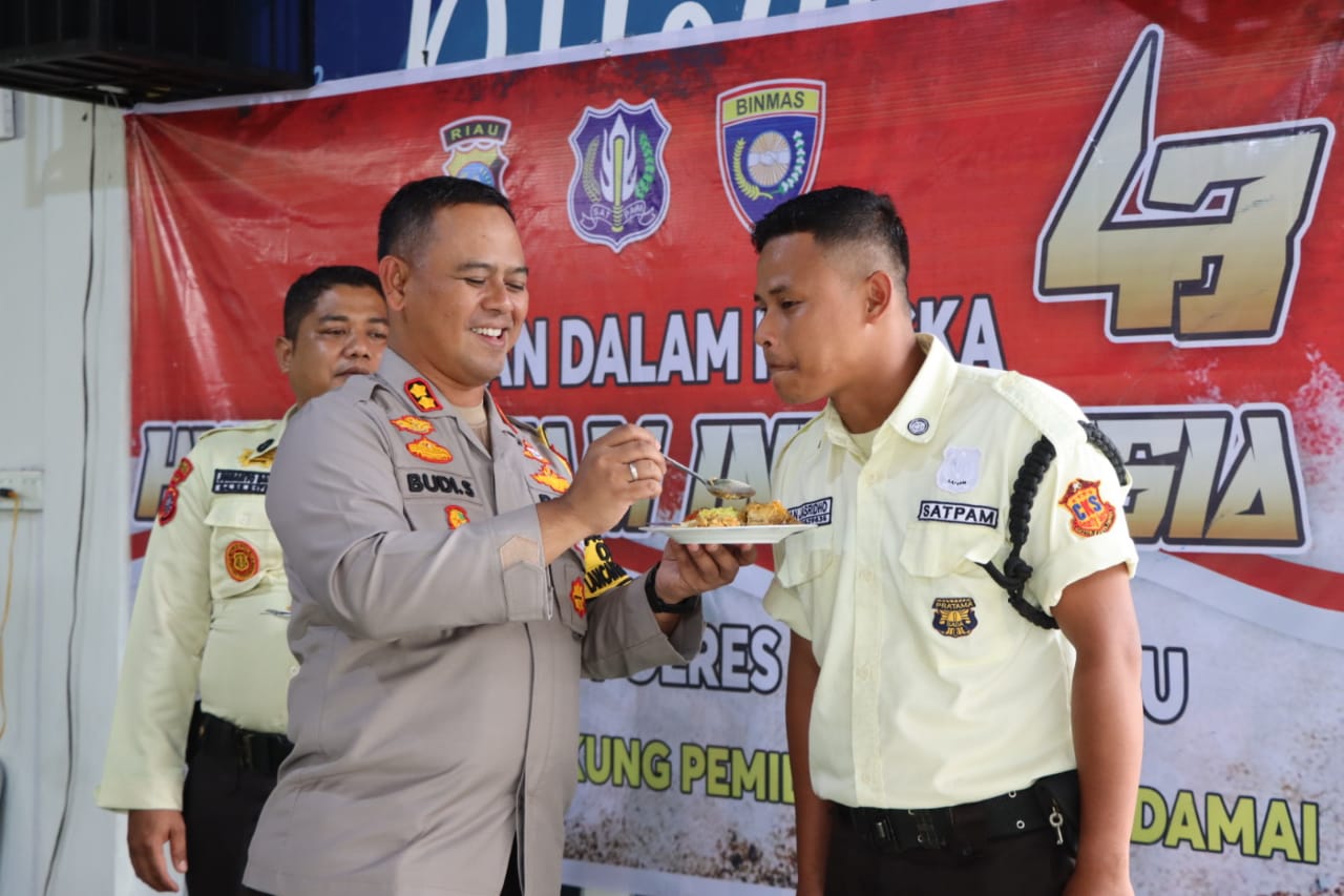 Polres Rohul Syukuran HUT Satpam Indonesia, Pesankan Pemilu Damai