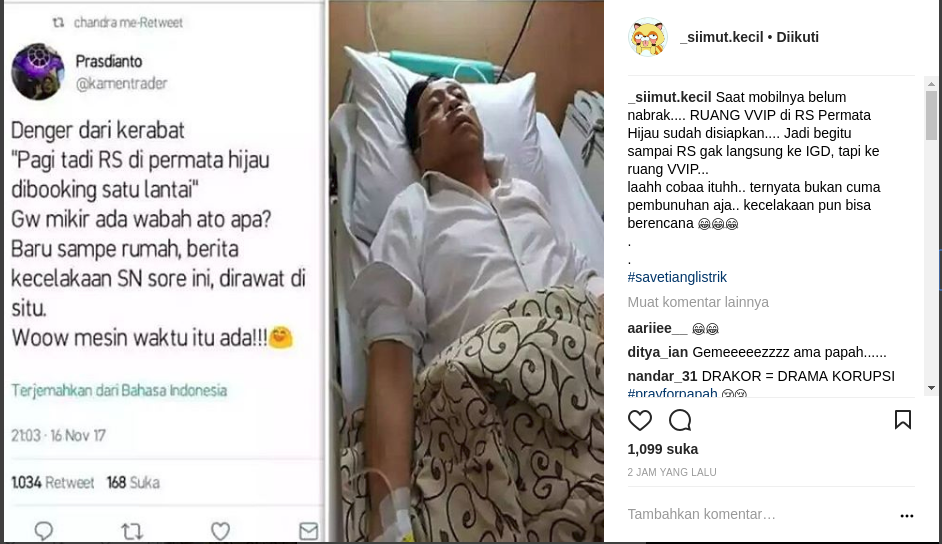 Heboh! Kamar Tempat Setya Novanto Dirawat Sudah Dibooking sebelum Kecelakaan, Haa ?