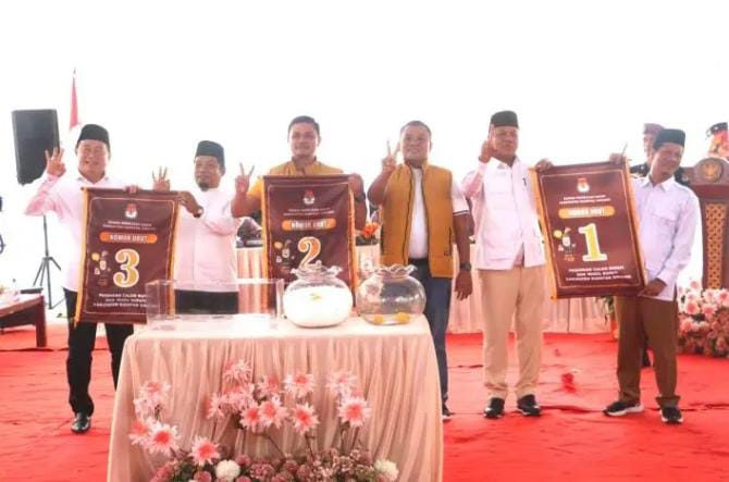 KPU Kuantan Singingi Gelar Pengundian Nomor Urut Pasangan Calon Bupati dan Wakil Bupati Pilkada 2024