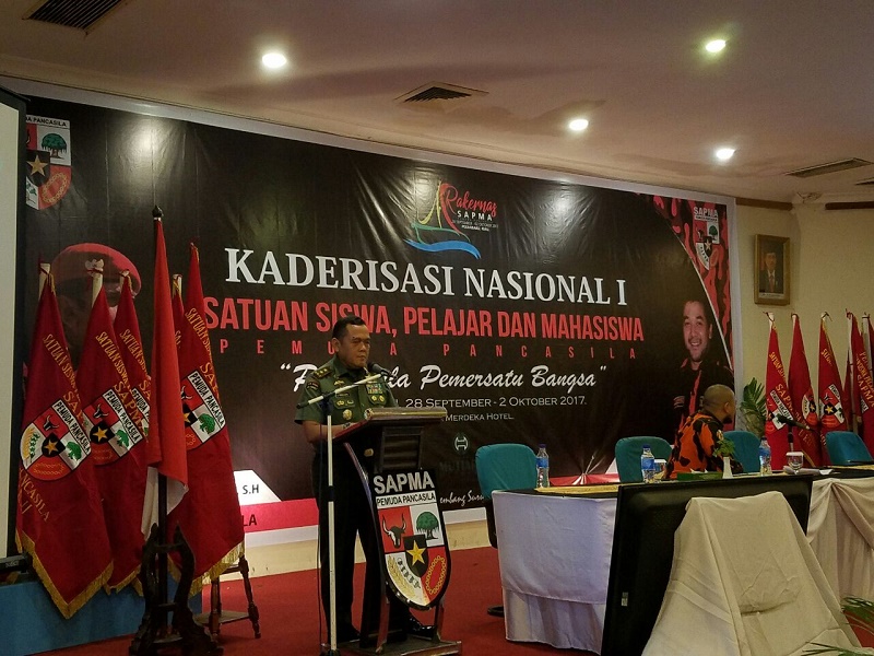 Pesan Pangdam Pada Peserta Rakernas Sapma PP di Pekanbaru
