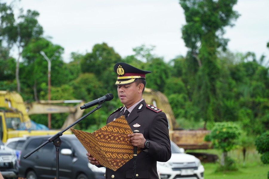 Upacara Peringatan Hari Lahir Pancasila di Polres Rokan Hulu Berlangsung Khidmat