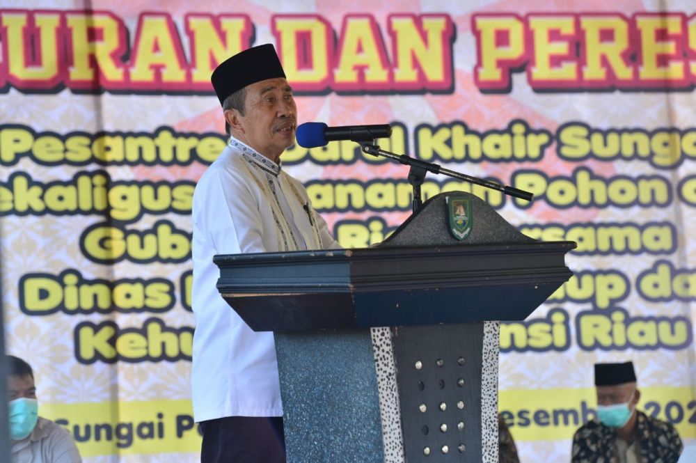 Kunker di Bengkalis, Gubri Minta Ponpes Siapkan Santripreneur