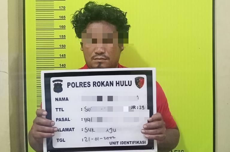 Polres Rohul Amankan Satu Orang Diduga Pengedar Sabu di Ujung Batu