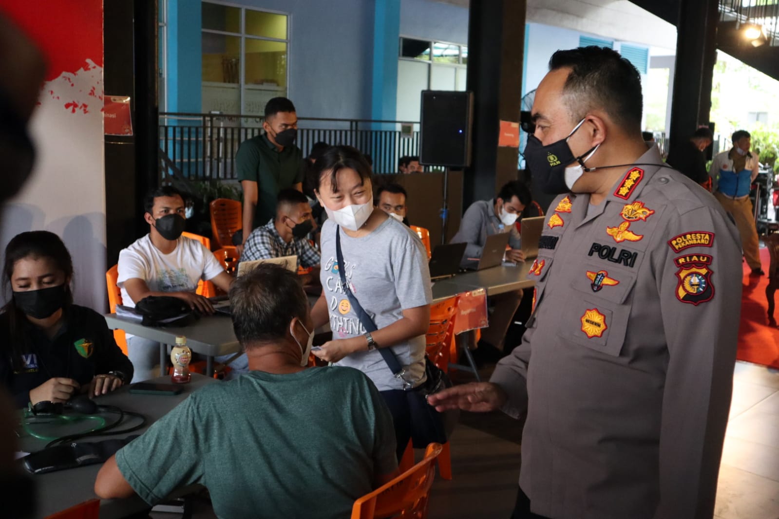 Polresta Pekanbaru Gelar Vaksinasi Massal Lansia Dan Anak