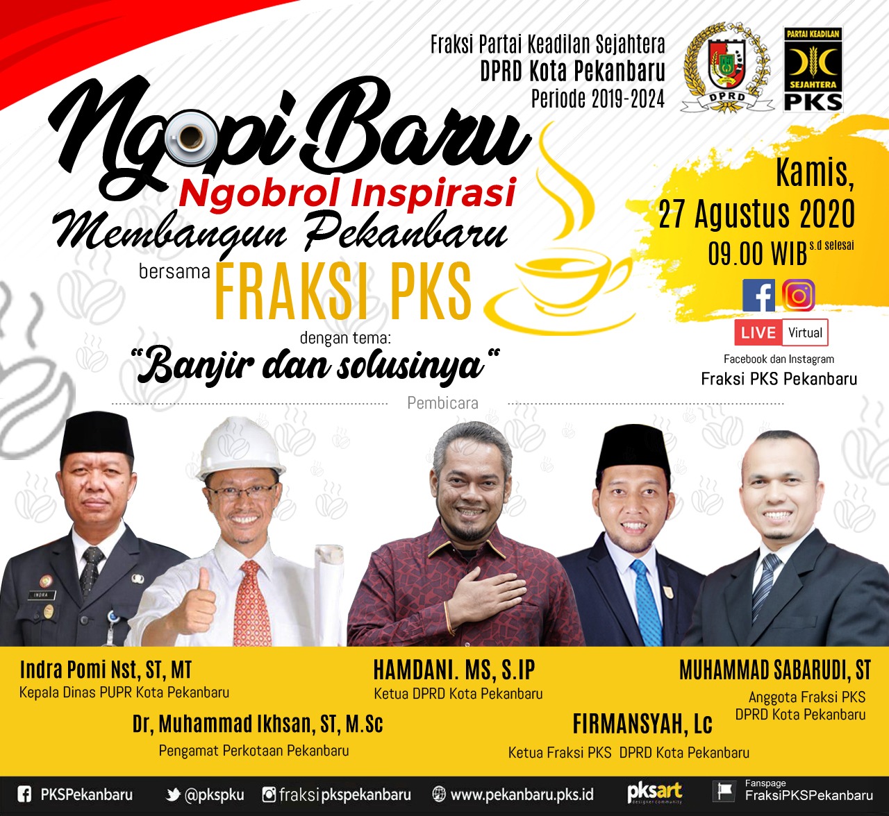 Bahas Persoalan Banjir, Fraksi PKS Pekanbaru Gelar 'Ngopi Baru'