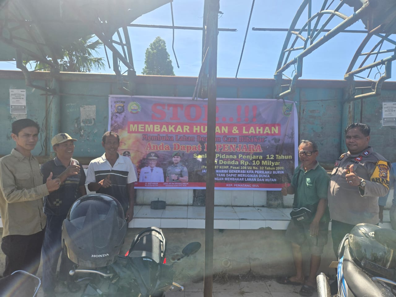 Cegah Karhutla, Polsek Bangko Pusako Sosialisasi Larangan Bakar Lahan