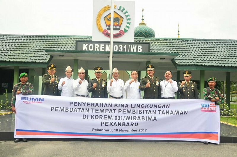 Korem 031/Wira Bima dan BRI Lakukan Penghijauan