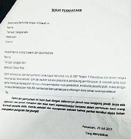 Rapat Komite SMPN 1 Tetap kan Uang Seragam Rp.2,2 juta