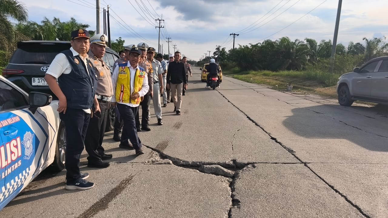 Jelang Nataru, Ditlantas Polda Riau Survei Jalan Lintas Timur Pelalawan