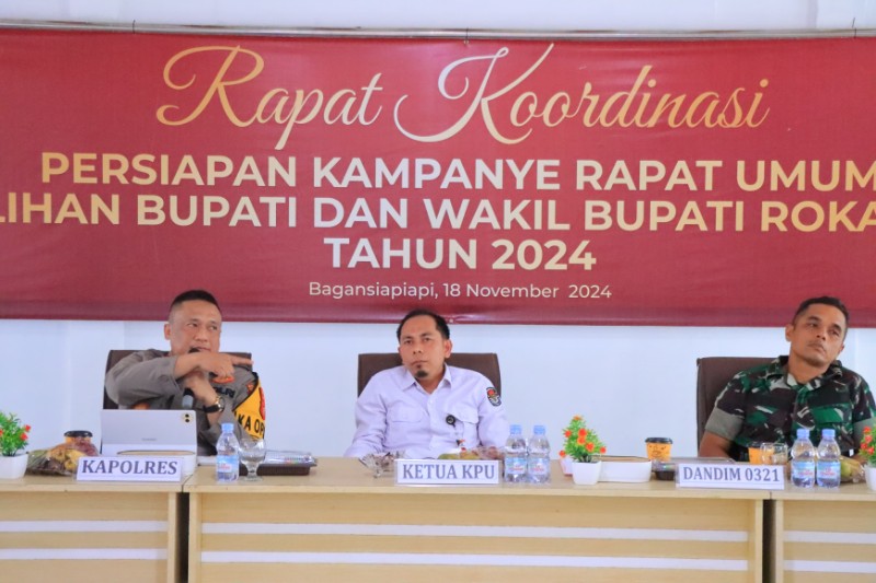 Kapolres Rokan Hilir Hadiri Rakor Persiapan Kampanye Akbar Pilkada 2024