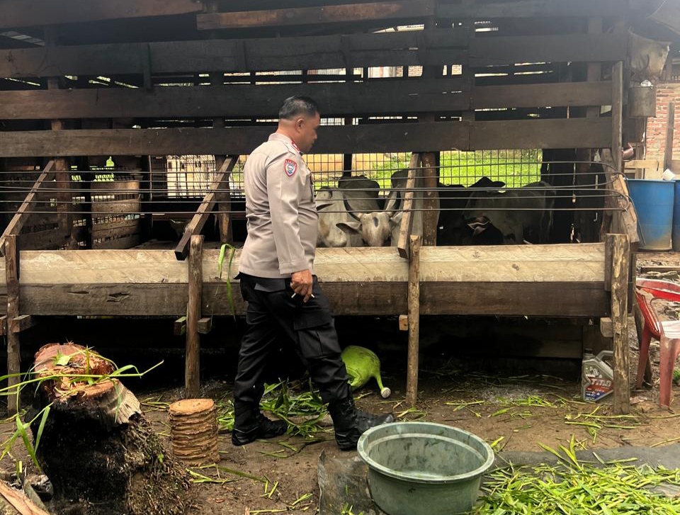 Polsek Bangko Pusako Bina Ketahanan Pangan di Kepenghuluan Pematang Ibul