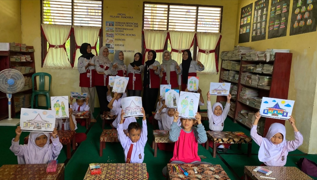Kukerta MBKM Unri Gelar Kreativitas Anak Melayu di SDN 010 Semelinang Darat