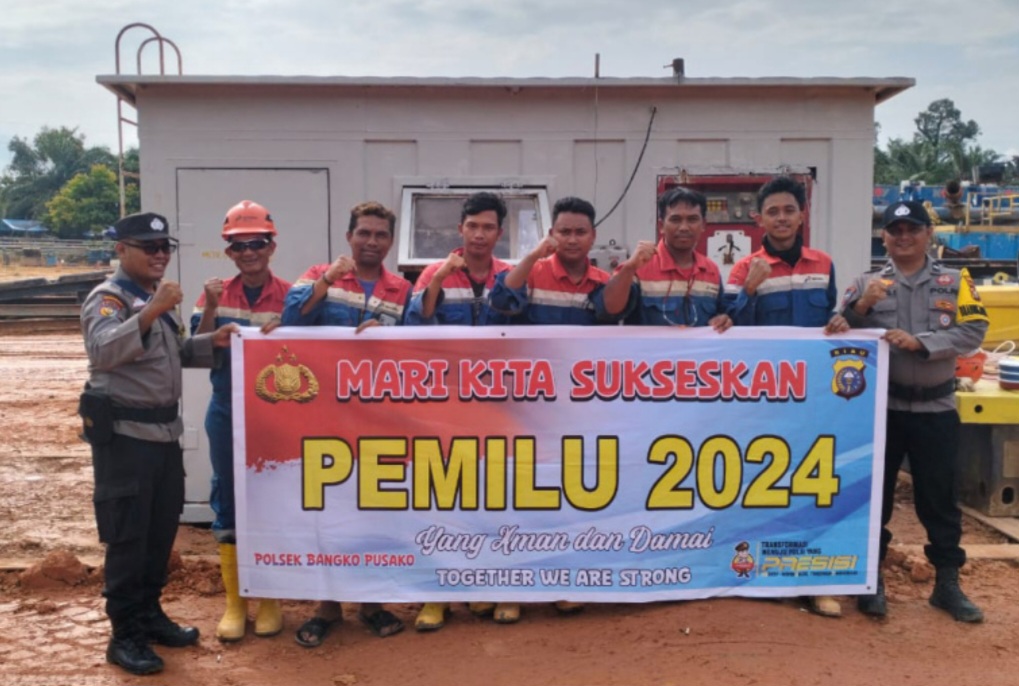 Polsek Bangko Pusako Rohil Ajak Karyawan PT Pertakem Sukseskan Pemilu