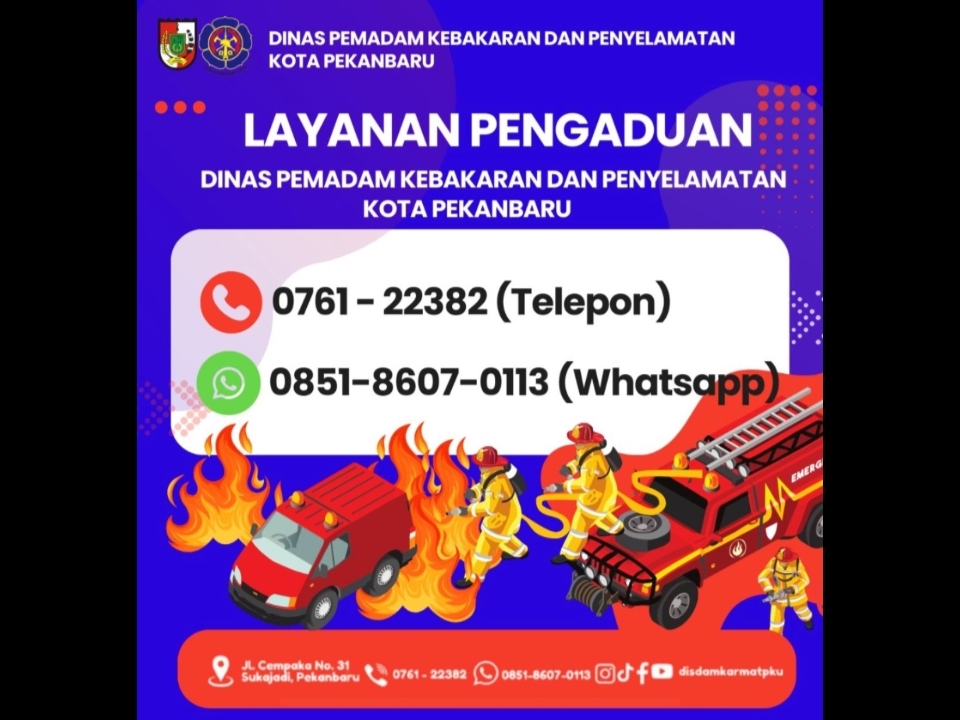 Damkar Pekanbaru Siaga 24 Jam, Laporan Kebakaran Kini Bisa via WhatsApp